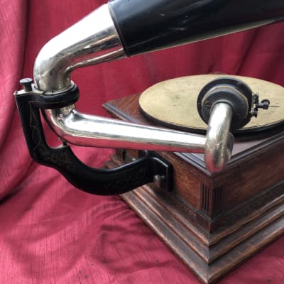 Rare Vintage Victor Talking Machine Type M -Working Condition  1900-Oak-All Original image 3