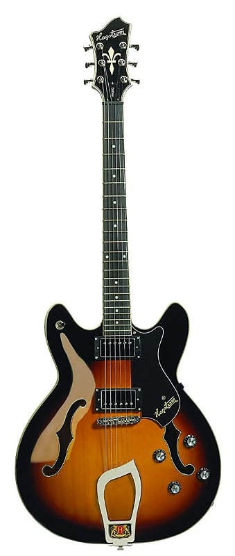 Hagstrom Model VIK-TSB Semi-Hollowbody Viking Sunburst Electric Guitar image 1
