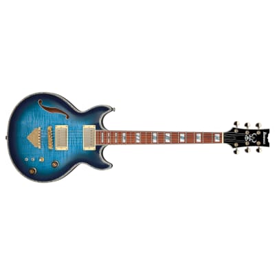 Ibanez AR Series AR520HFM Semi-Hollow Guitar, Jatoba Fretboard, Light Blue Burst image 2