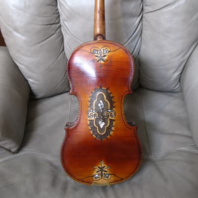 Vintage Violin with Beautiful Inlays, 4/4 c1880 image 5