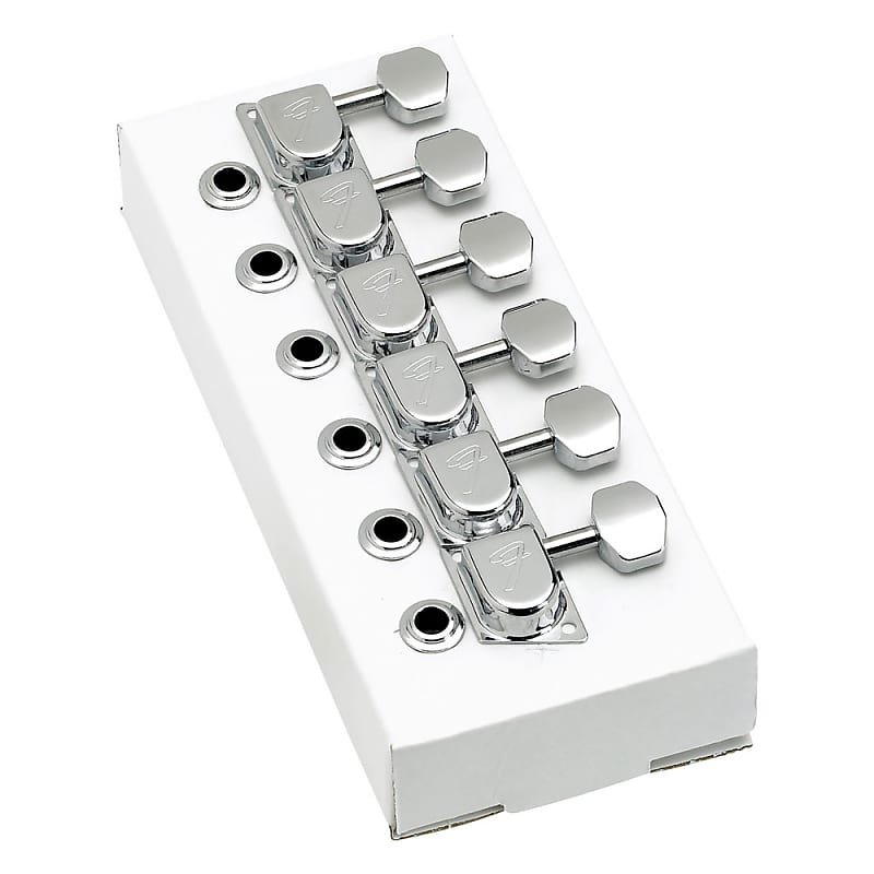 Fender 70s F Style Stratocaster/Telecaster Tuners 6 In-Line Right Handed (Chrome) image 1