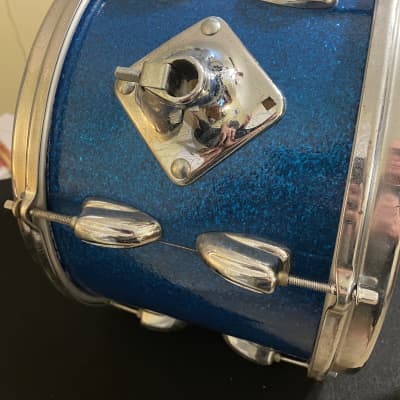 Slingerland 8x12 Rack Tom Drum 1970’s Blue Sparkle image 7