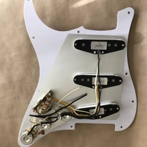 Fender Loaded Strat Pickguard, Fender Texas Special Pickups, 7-way Switching 2017 all white image 4