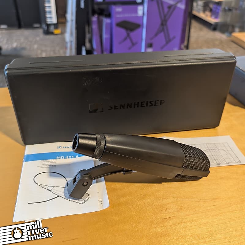 Sennheiser MD-421 II Cardioid Dynamic Microphone w/ Case Used