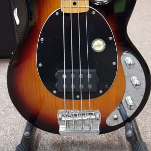 Sterling by MusicMan Ray34CA Classic Active 4-string Bass Guitar 3-Tone Sunburst with gig bag image 2