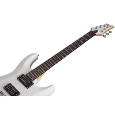 Mint Schecter C-6 Deluxe Entry-Level Solidbody Electric Guitar in Satin White Finish image 3