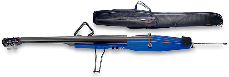STAGG Transparent Blue Electric Double Bass with Gigbag Plus 1/4" Output  EUB Electric Upright Bass image 1