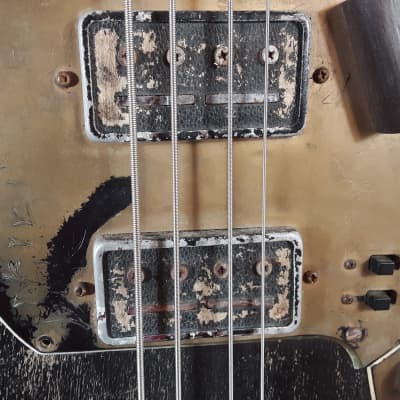 Teisco Teisco-Global Hybrid Mashup 4 String Solid Body bass Guitar 1967 Black image 8