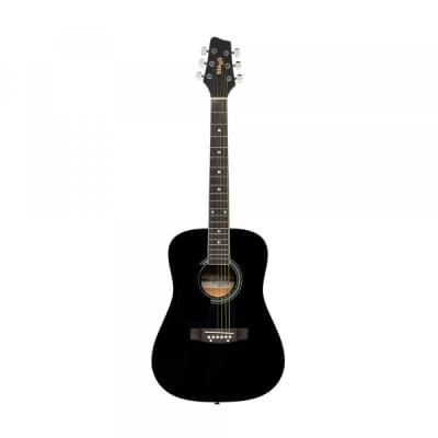 Stagg SA20D 3/4 LH-BK Dreadnought 3/4 Size Basswood Top Nato Neck 6-String Acoustic Guitar image 3