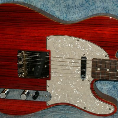 VZ Custom Guitars Trans Red Zebrawood Top T-Type w/Gig Bag image 1