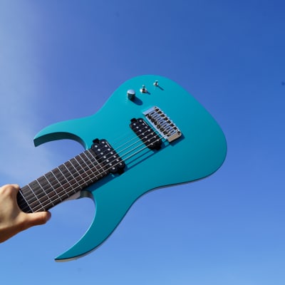 Schecter USA CUSTOM SHOP Keith Merrow KM-7 Stage Teal Blue Satin 7-String Electric Guitar w/ Case (2024) image 3