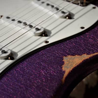 Fender Stratocaster  Standard Custom Relic Nitro Magenta Sparkle image 14