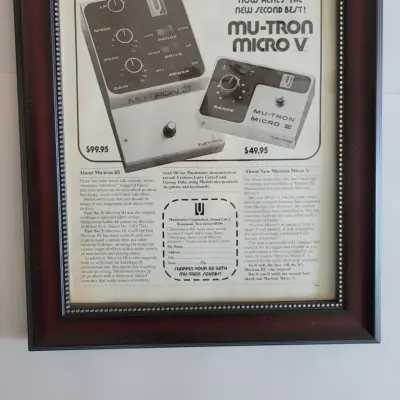 1976 Musictronics Promotional Ad Framed Mu-Tron III, Mu-Tron V Peals Original for sale