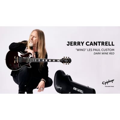 Epiphone Jerry Cantrell Signature "Wino" Les Paul Custom Guitar - Dark Wine Red image 11