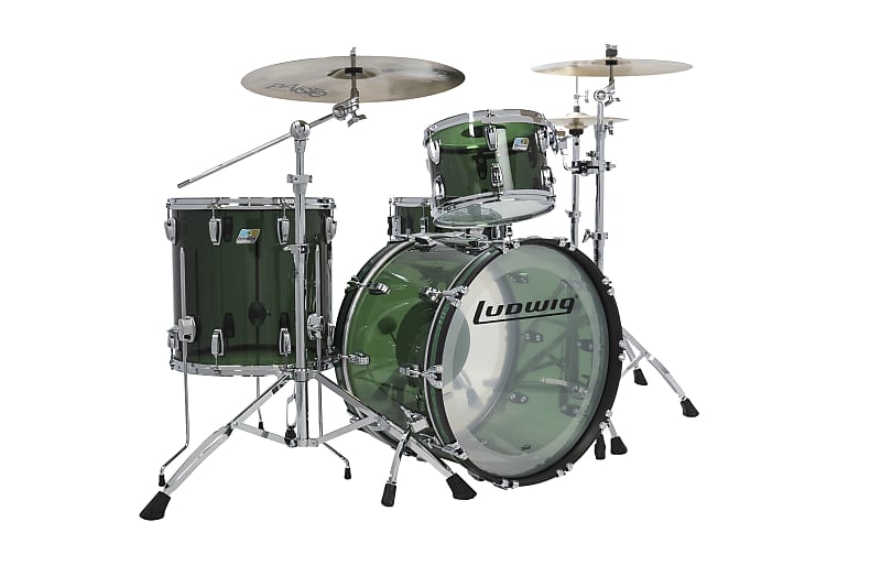Ludwig Vistalite Green 50th Anniversary Fab 14x22/16x16/9x13 Drum Set | NEW Authorized Dealer image 1