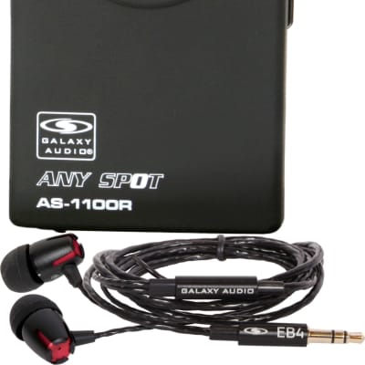 Galaxy Audio AS-1100R Wireless In-Ear Monitor Receiver w/ EB4 Earbuds, P2 Band image 5