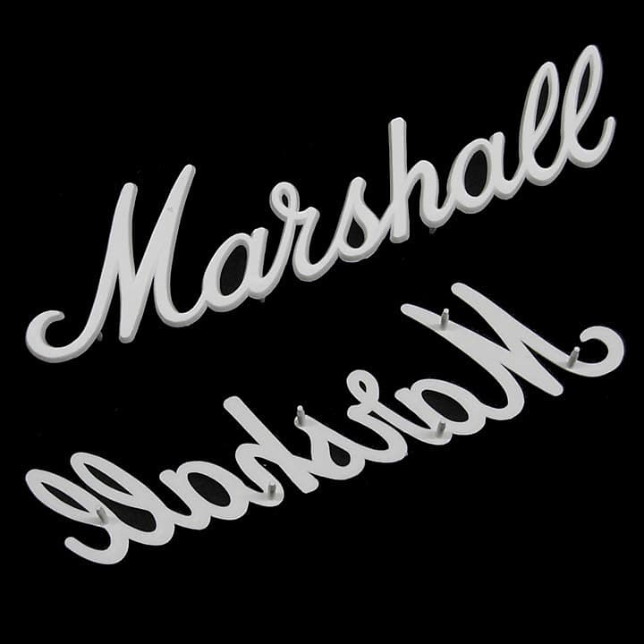 Genuine Marshall Logo, White Plastic - Large (about 11" wide) - M-LOGO-00005 image 1