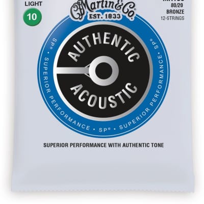 Martin MA180 Extra Light 12-String Acoustic Guitar Strings image 1