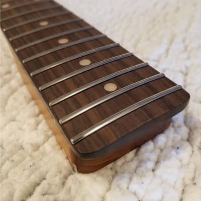 Roasted,USA made Vintage Nitro neck,Walnut insert,Rounded edges,NO fret tangs,Made for a Tele body.# MWNT-R1. "You never felt frets like this." image 2