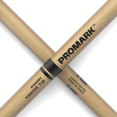 Promark Hickory 718 Finesse Wood Tip drumstick, Single Pair,TX718W image 2