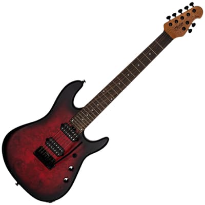 Sterling by Music Man Jason Richardson Cutlass 7str Electric Guitar Dark Scarlet for sale