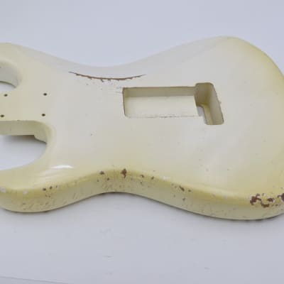 3lbs 14oz BloomDoom Nitro Lacquer Aged Relic Olympic White S-Style Vintage Custom Guitar Body image 14