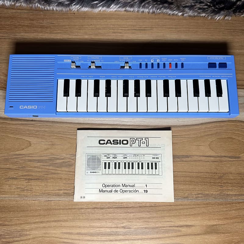 Casio PT-1 Rare Blue Vintage 1988 Cult Status 29-Key Mini Synthesizer MIJ image 1