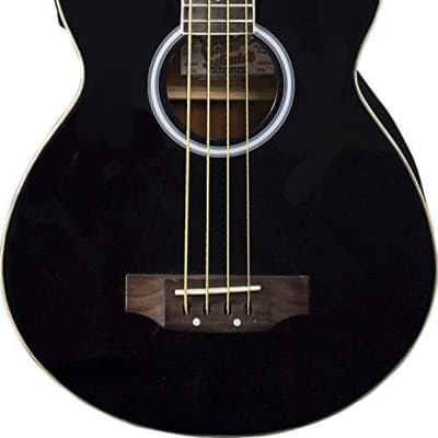 Oscar Schmidt Acoustic Electric Black Hollow Body Bass With Gig Bag OB100B-A image 2