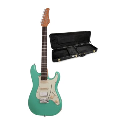 Schecter Nick Johnston Traditional H/S/S 6-String Electric Guitar (Atomic Green) with Carrying Case Bundle for sale