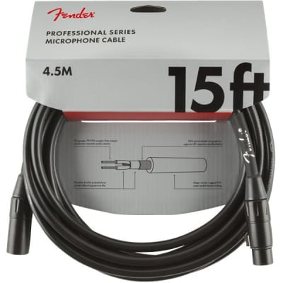 Fender Professional Microphone Cable, 4.5m/15ft, Black for sale