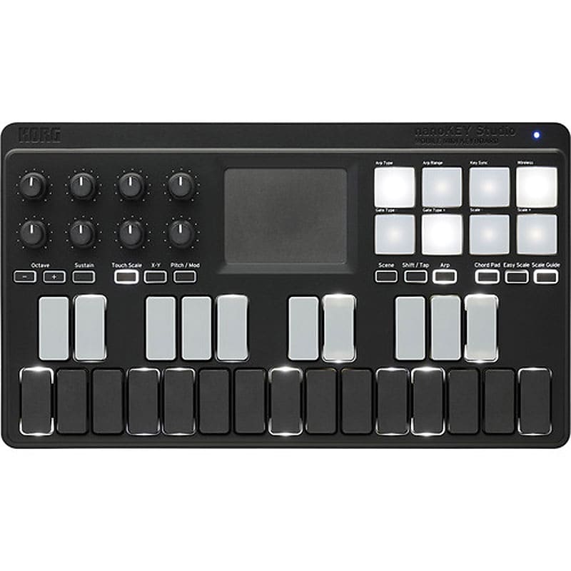 Korg nanoKey Studio Mobile 25-Key USB Bluetooth MIDI Keyboard Black with Drum Pads image 1
