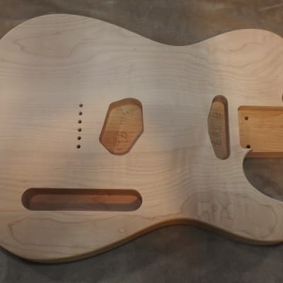 Unfinished Telecaster Body Book Matched Figured Flame Maple Top 2 Piece Alder Back Chambered Very Light 3lbs 4oz! image 1