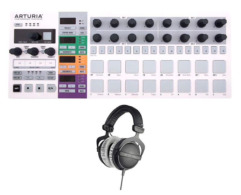 Arturia BeatStep Pro Drum Machine Sequencer + Beyerdynamic Studio Headphones
