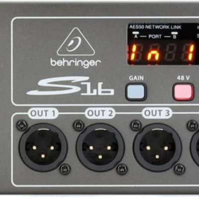 Behringer S16 16-input / 8-output Digital Stage Box  Bundle with Pro Co PCE2-150 Excellines ProCat Cat 5e Cable with etherCON Connectors - 150 foot