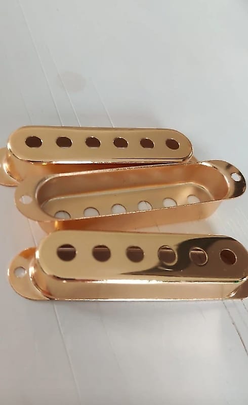 Gold Brass Guitar Single Coil Pickup Covers, 48/50/52MM Spacing image 1