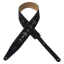 Levy's MS317JAX-BLK Black Jax Series Designer 2 1/2" Suede Leather Guitar Strap