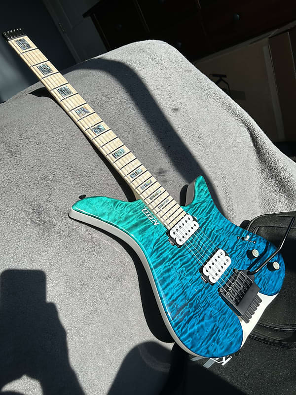 Kiesel Thanos 6-String-Tremolo 2023 - Blue-Teal Fade | Reverb