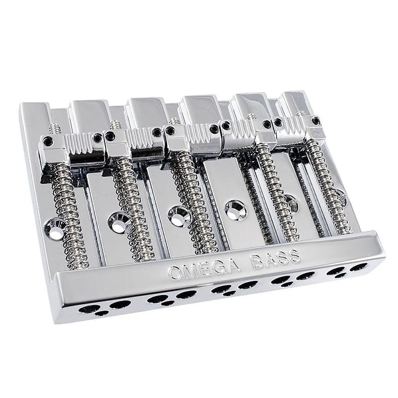 Allparts 5-String Omega Bass Bridge Chrome - Grooved (Direct Replacement  for Leo Quan Badass II)