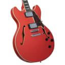 D'Angelico Premier DC Semi-Hollow Electric Guitar w/Stopbar Tailpiece Fiesta Red