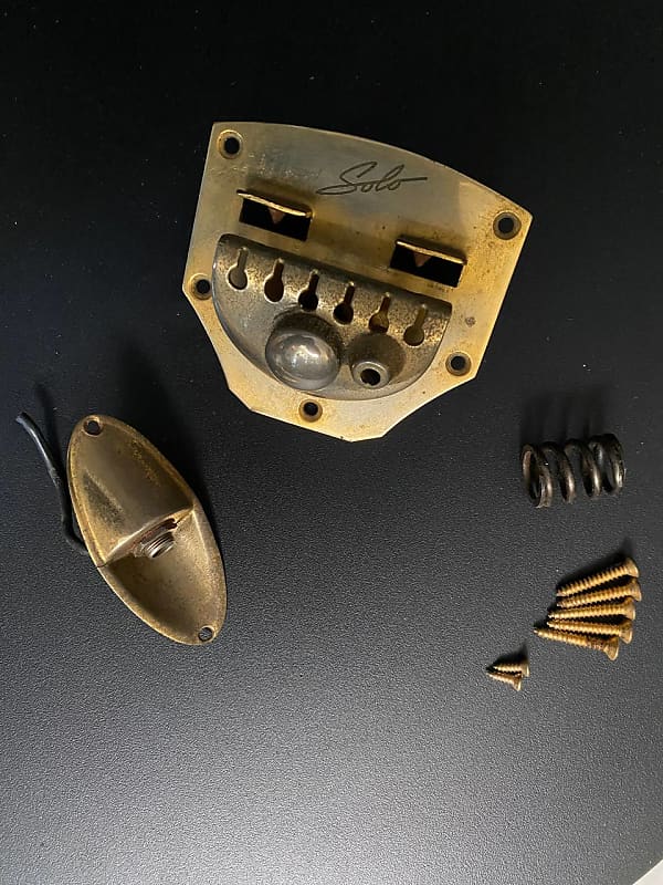 Vintage Made in Italy Tailpiece for Eko Artiston Solo guitars Gold hardware image 1