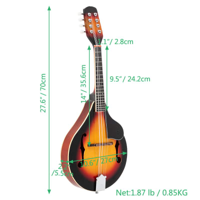 A Style 8-String Acoustic Mandolin with Pick Guard 2020s Sunset image 18