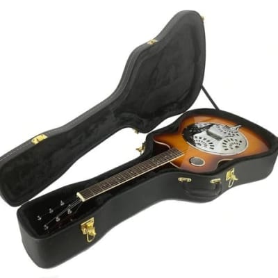 Unbranded RESONATOR GUITAR in HARD CASE Acoustic-Electric Steel Pan SAPELE Bluegrass Blues 2022 Sunb image 6
