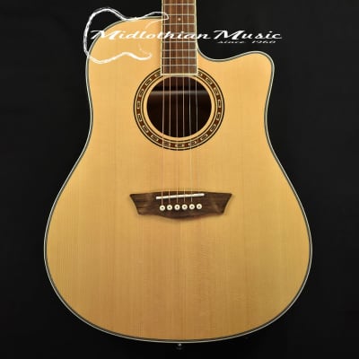 Washburn WD7SCE-A Acoustic/Electric Guitar - Natural Gloss Finish image 2