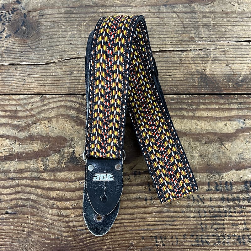 Ace Guitar Strap Vintage 19601970's Black / Yellow / Red Reverb