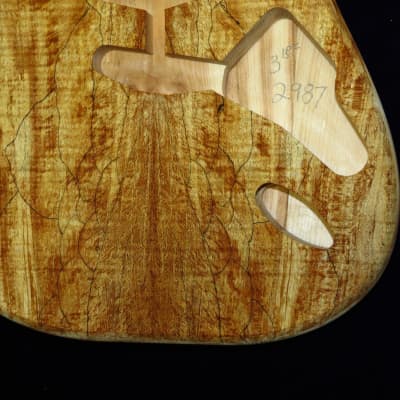 Spalted Maple Top /Aged Pine Strat body Standard Hardtail 3lbs 13oz #2987 image 3