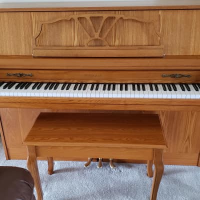 Wyman Upright Piano Oak image 3
