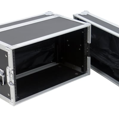OSP 6 Space 10" Deep ATA Guitar Effects Rack Road Case with Zipper Bags in Lids image 1