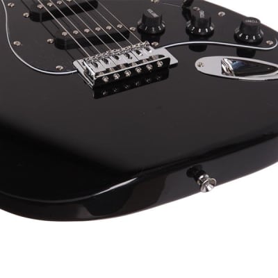 Glarry GST Electric Guitar With Black Pickguard Black image 4