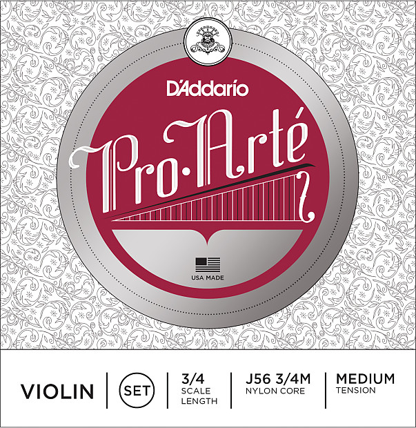 D'Addario J56-3/4M Pro-Arte 3/4 Scale Violin Strings - Medium image 1