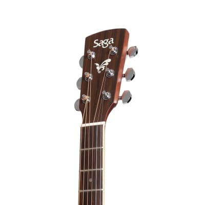 Saga '700 Series' | Solid Spruce Top Acoustic-Electric Dreadnought Guitar | Natural Satin image 7